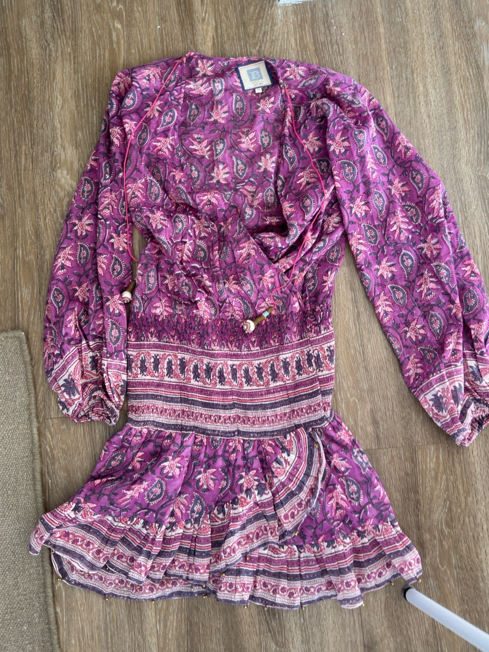 Belle Floral Pink Smocked Waist Dress